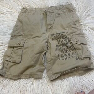 American‎ Hawk Kids Flat Front Casual Hiking Outdoor Cargo Shorts Beige Size 6